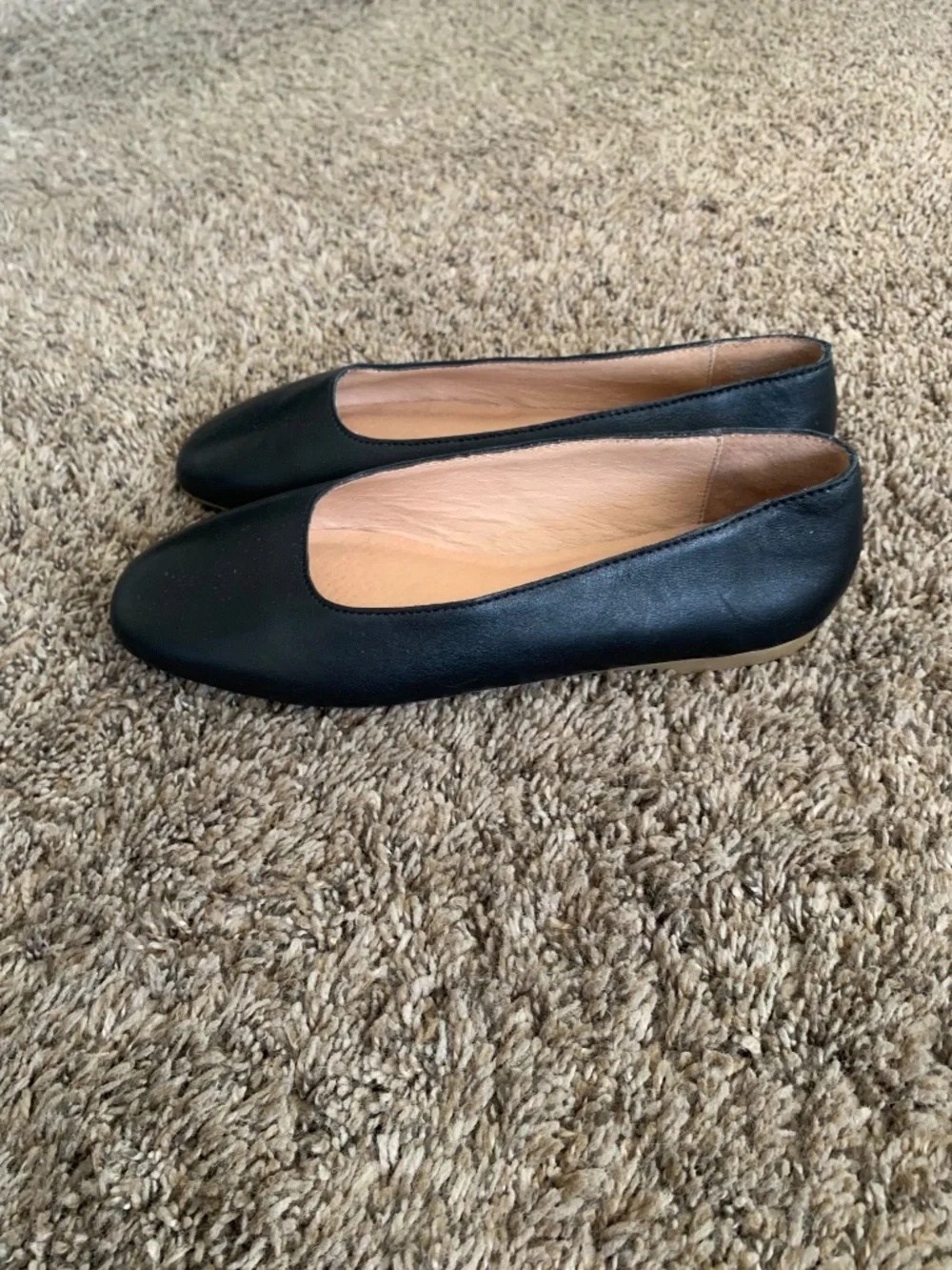 Madewell Black Cory Ballet Flats 7.5 Leather Classic Casual Career Shoes - Picture 5 of 12